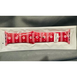 Watch Band, Size 42/44 (M/L), in Festive Red & White Snowflakes NEW